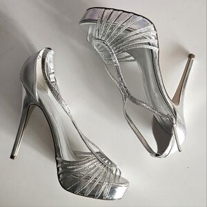 Aldo Metallic Silver Heels